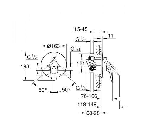 Смеситель для душа Grohe Eurostyle Solid 23730003 Хром