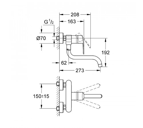 Смеситель для кухни Grohe Eurostyle Cosmopolitan 33982002 Хром