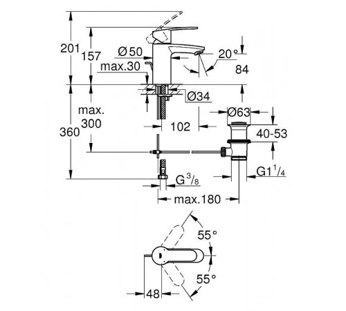 Смеситель для раковины Grohe Eurostyle Cosmopolitan 3355220E Хром