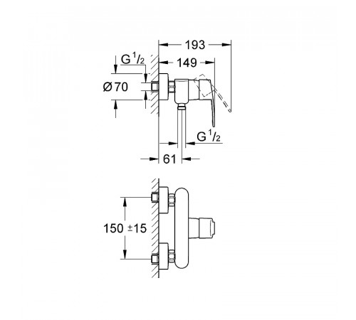 Смеситель для душа Grohe Eurostyle Cosmopolitan 33590002 Хром