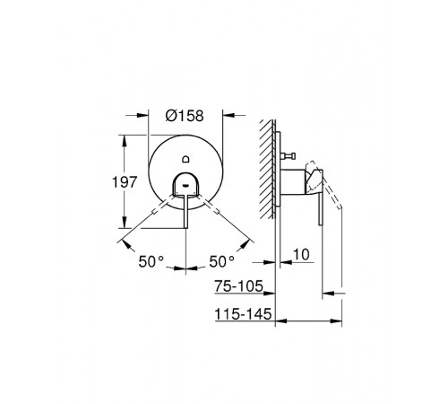 Смеситель для душа Grohe Plus 24060AL3 Темный графит матовый