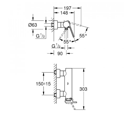 Смеситель для душа Grohe Plus 33577003 Хром