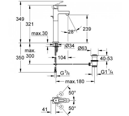 Смеситель для раковины Grohe Quadra 32633000 Хром