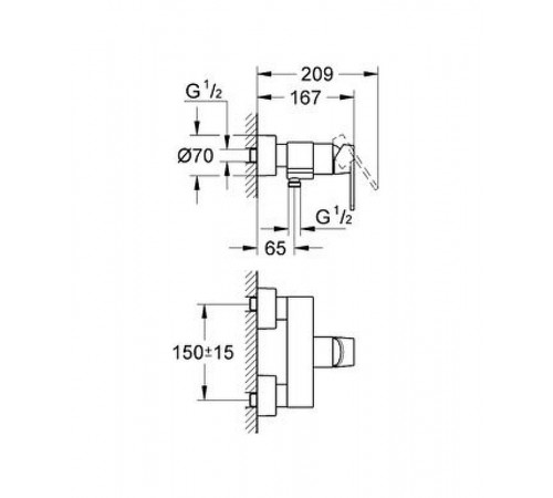 Смеситель для душа Grohe Quadra 32637LS0 Белая луна