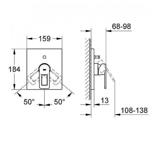 Смеситель для душа Grohe Quadra 19456000 Хром