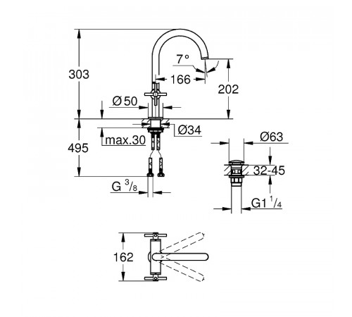 Смеситель для раковины Grohe Atrio 21019003 Хром