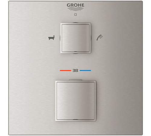 Смеситель для душа Grohe Grohtherm Cube 24155DC0 с термостатом Суперсталь