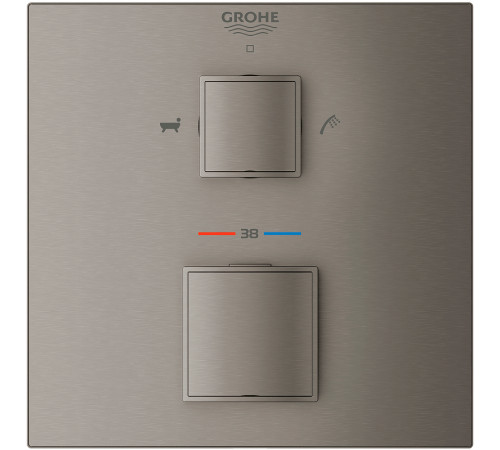 Смеситель для душа Grohe Grohtherm Cube 24155AL0 с термостатом Темный графит матовый