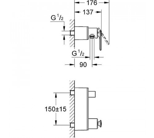 Смеситель для душа Grohe Veris 32197000 Хром