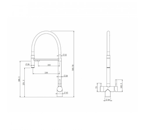 Смеситель для кухни Abber Wasser Kreis AF81141B Черный матовый