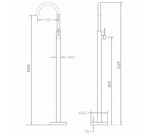 Смеситель для раковины Abber Wasser Kreis AF8141B Черный матовый