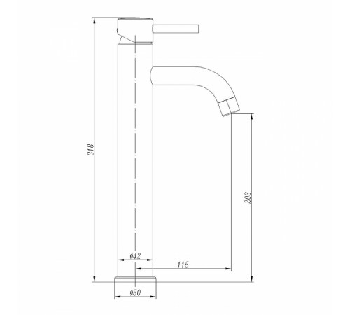 Смеситель для раковины Abber Wasser Kreis AF8111B Черный матовый