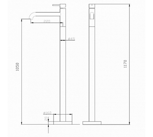 Смеситель для раковины Abber Wasser Kreis AF8140 Хром