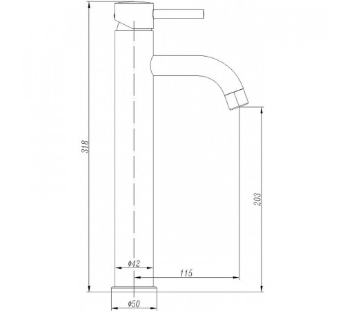 Смеситель для раковины Abber Wasser Kreis AF8111BO Черный матовый