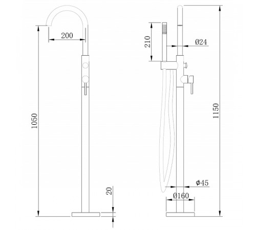 Смеситель для ванны Abber Wasser Kreis AF8115RG Розовое золото