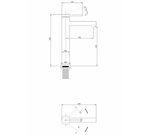 Смеситель для раковины Abber Emotion AF8811B Черный матовый