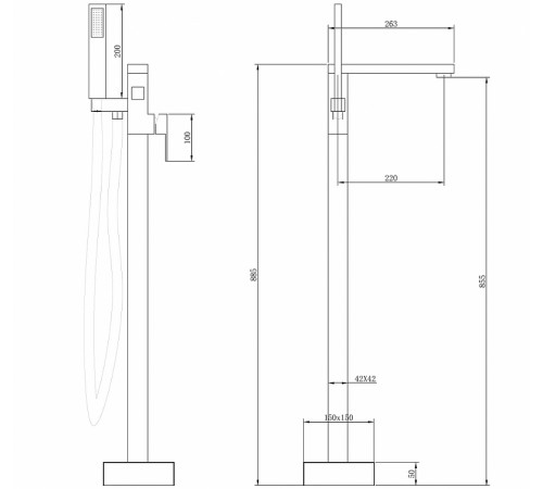 Смеситель для ванны Abber Daheim AF8215G Золото матовое