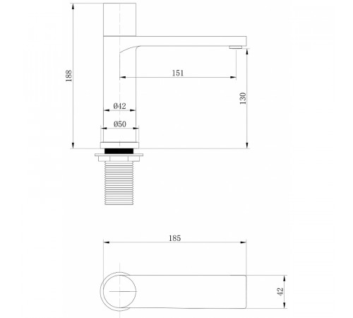 Смеситель для раковины Abber Rund AF8710B Черный матовый