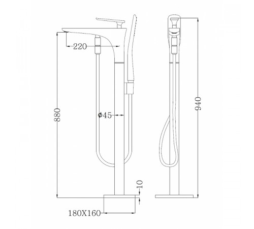 Смеситель для ванны Abber Zeitlos AF8915W Белый Хром