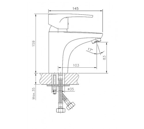 Смеситель для раковины Haiba HB1065 Хром