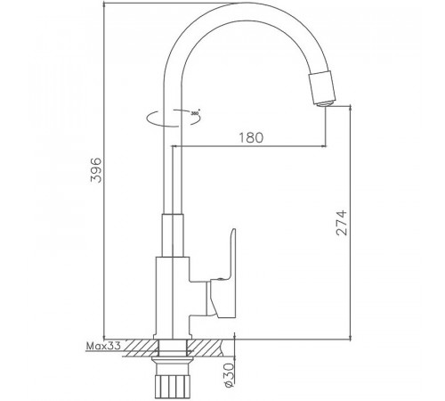 Смеситель для кухни Haiba HB70113-7 Черный Хром