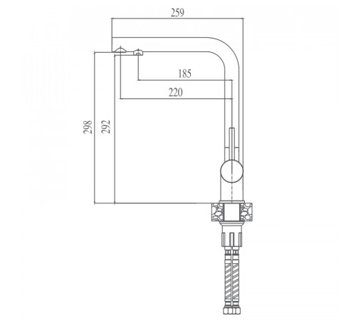 Смеситель для кухни Haiba HB70304-1 Нержавеющая сталь