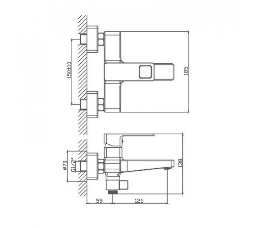 Смеситель для ванны Haiba HB60615 Хром