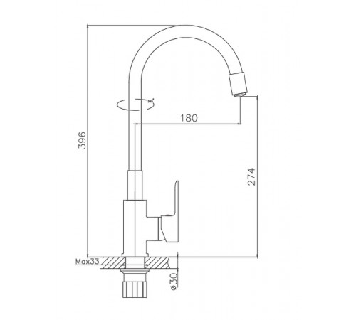 Смеситель для кухни Haiba HB70112-6 Хром Красный