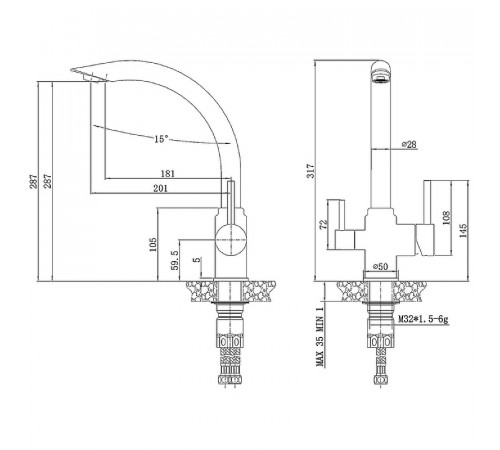 Смеситель для кухни Haiba HB70304 Нержавеющая сталь