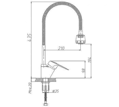 Смеситель для кухни Haiba HB4304-3 Хром