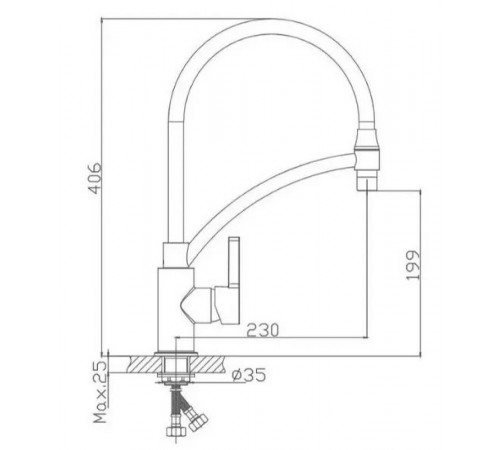 Смеситель для кухни Haiba HB73643-7 Хром Черный