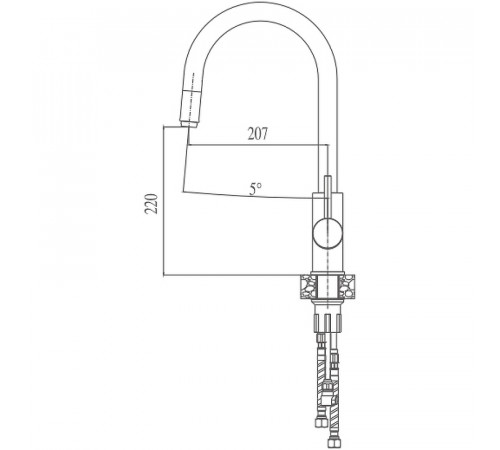 Смеситель для кухни Haiba HB70304-5 Нержавеющая сталь