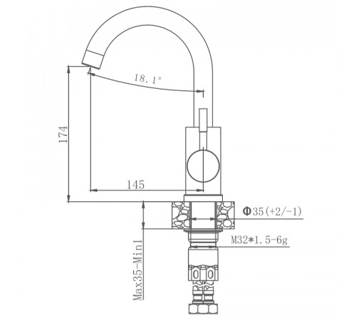 Смеситель для кухни Haiba HB72304-3 Нержавеющая сталь