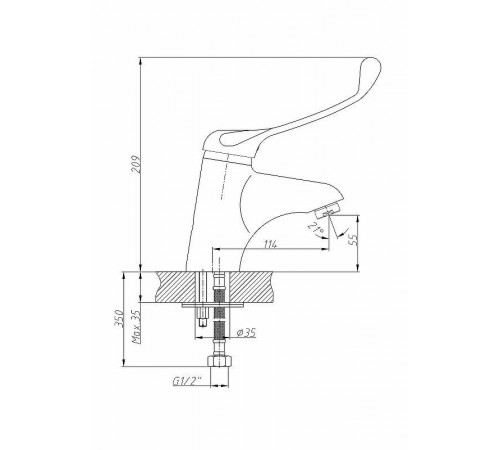 Смеситель для раковины Haiba HB1054 Хром