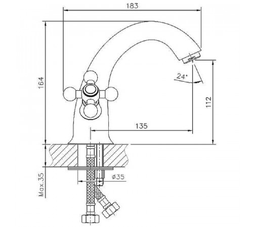 Смеситель для раковины Haiba HB1019-4 Бронза