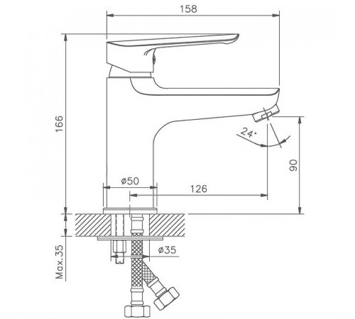 Смеситель для раковины Haiba HB10198 Хром