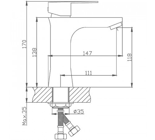 Смеситель для раковины Haiba HB10802 Нержавеющая сталь