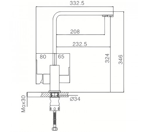 Смеситель для кухни Haiba HB76803-7 Черный матовый