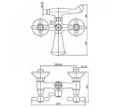 Смеситель для ванны Haiba HB3125 Хром