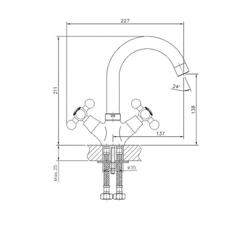 Смеситель для раковины Haiba HB1219 Хром