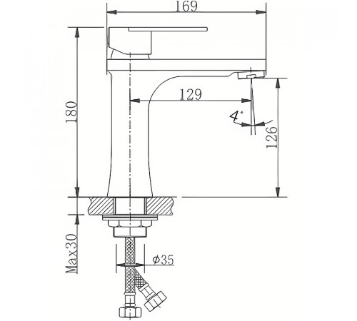 Смеситель для раковины Haiba HB10807 Нержавеющая сталь