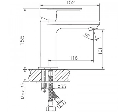 Смеситель для раковины Haiba HB10505-8 Белый Хром