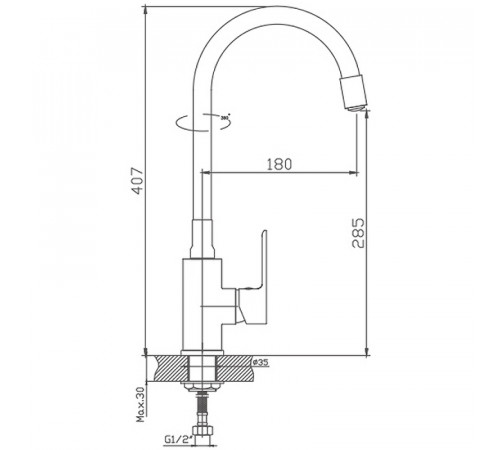 Смеситель для кухни Haiba HB73505-8 Белый Хром