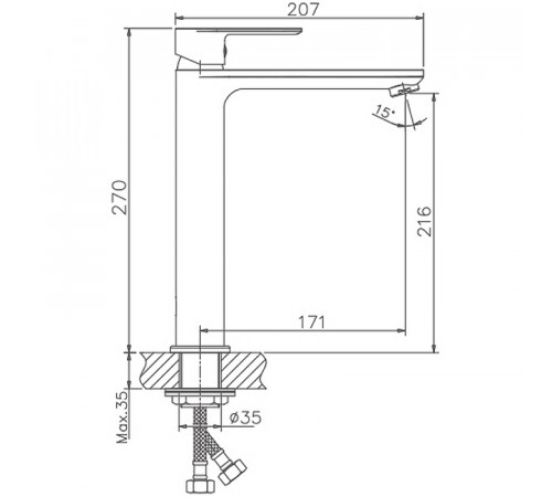 Смеситель для раковины Haiba HB11505-8 Белый Хром