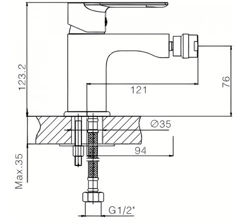 Смеситель для биде Haiba HB50505-8 Белый