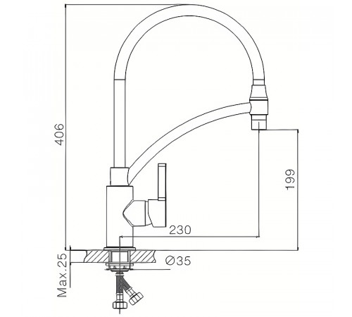 Смеситель для кухни Haiba HB72505-8 Белый