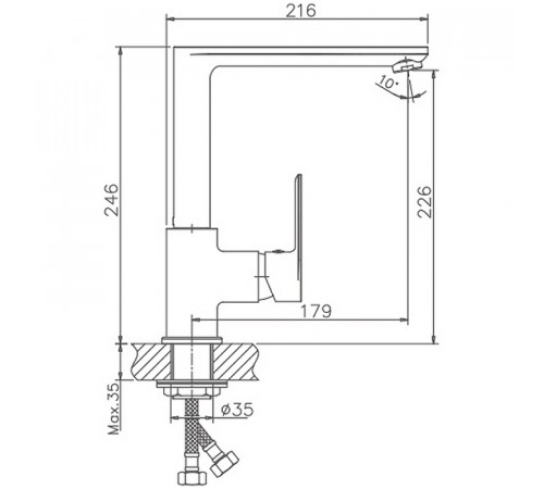 Смеситель для кухни Haiba HB70505-8 Белый Хром