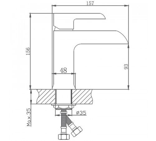 Смеситель для раковины Haiba HB10805-7 Черный Хром