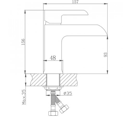 Смеситель для раковины Haiba HB12805-7 с гигиеническим душем Черный матовый Хром