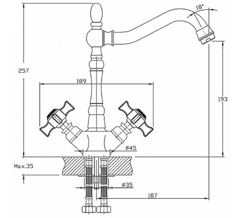 Смеситель для кухни Haiba HB4324 Хром